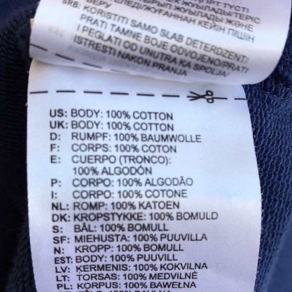 Adidas navy cropped pullover hoodie, white stripes - Picture 7 of 7